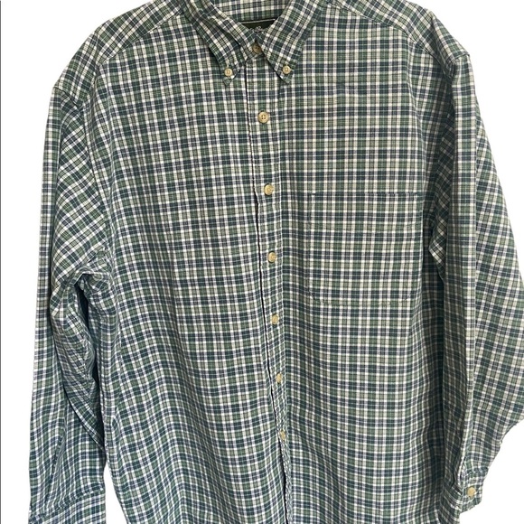 Eddie Bauer Shirt Mens Size L Green Plaid Long Sleeve Button Down Relaxed - Picture 1 of 10